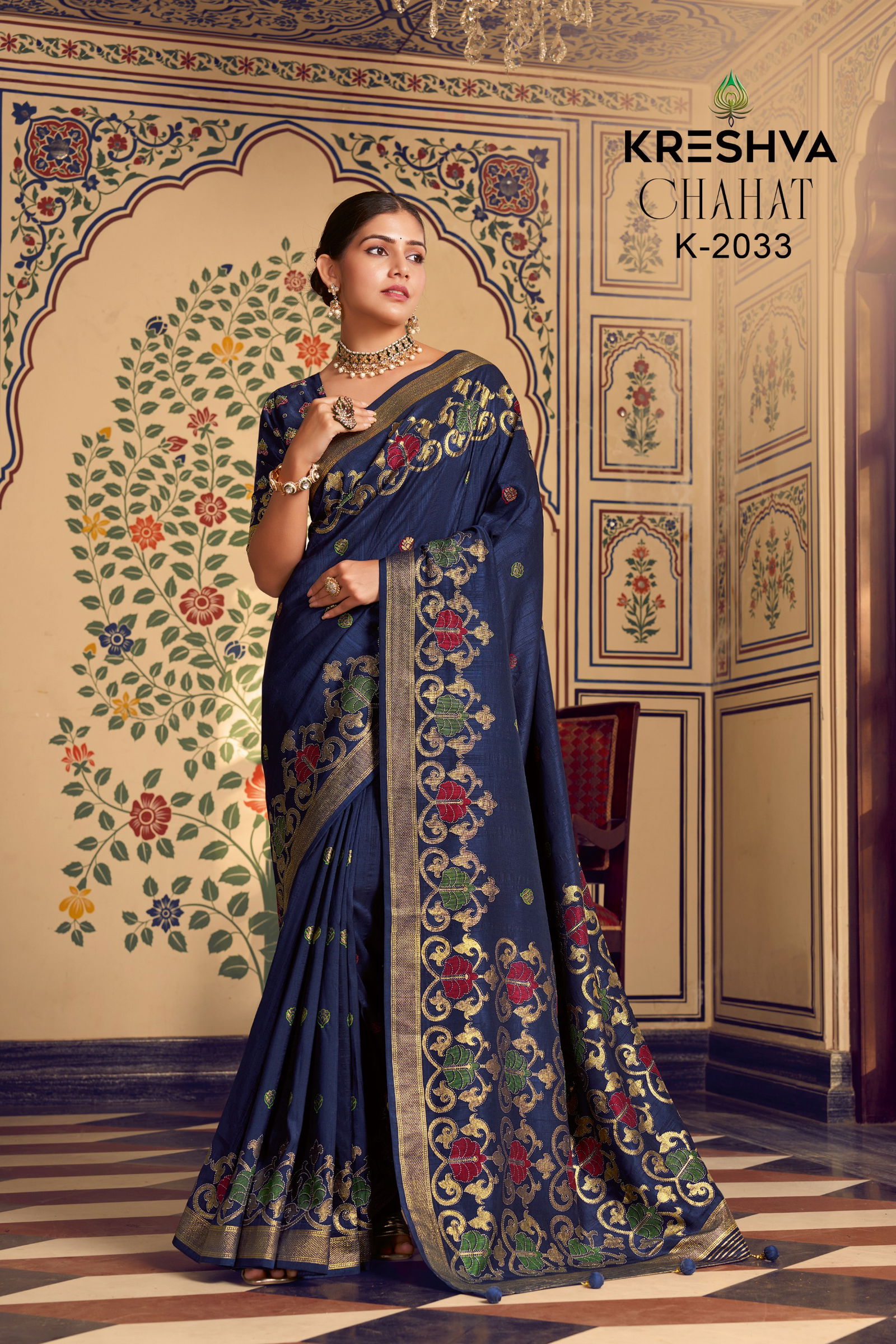 Chahat By Kreshva P V Silk Banarasi Traditional Wear Saree Wholesalers In Delhi